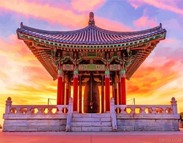 Korean Friendship Bell At Sunset.jpg