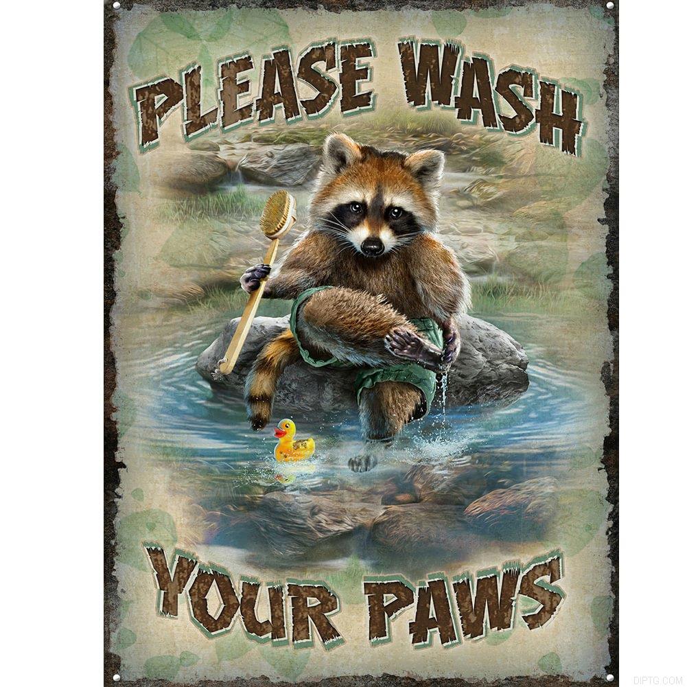 Please Wash Your Paws Retro Poster.jpg