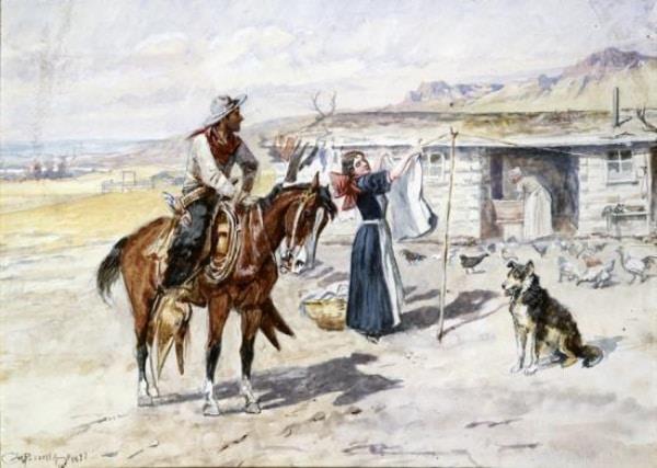 Thoroughman's Home on the Range Cowboy Bargaining for an Indian Girl 5D Full Drill Diamond Painting