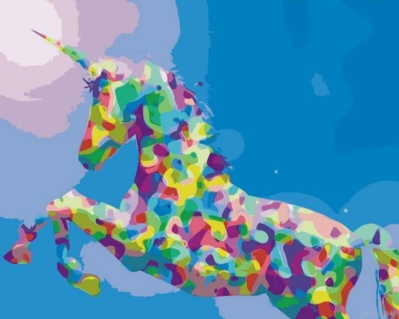 Colourful Unicorn in Sky 5D Full Drill Diamond Painting
