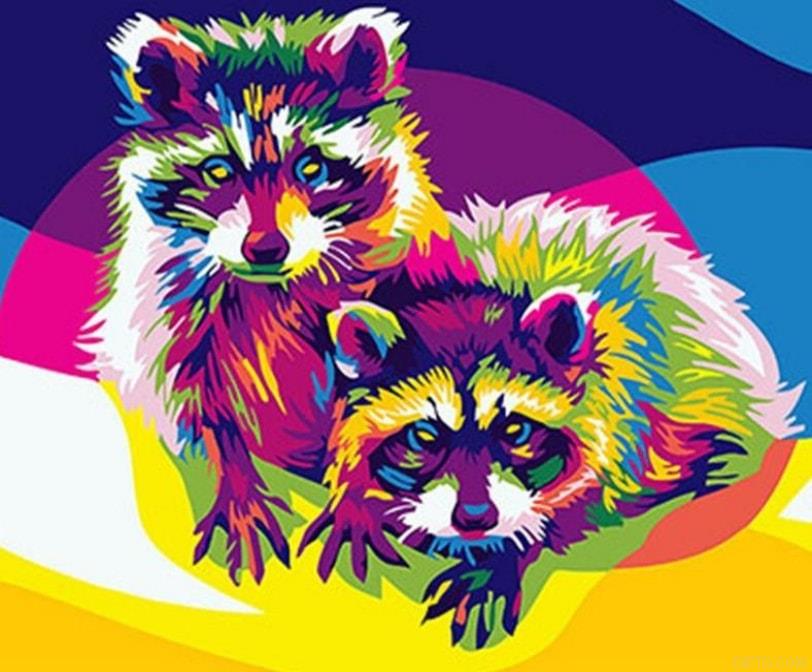 Colorful Raccoon 5D Full Drill Diamond Painting