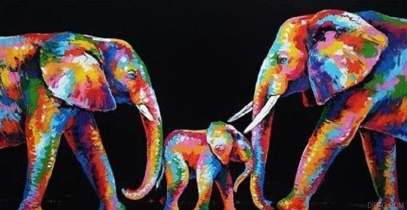 Elephant Family 5D Full Drill Diamond Painting