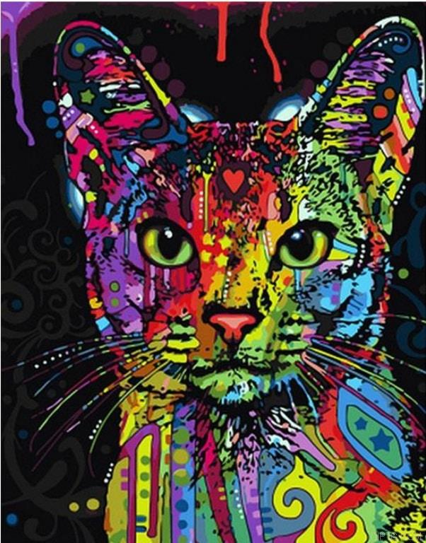 Colorful Cat 5D Full Drill Diamond Painting