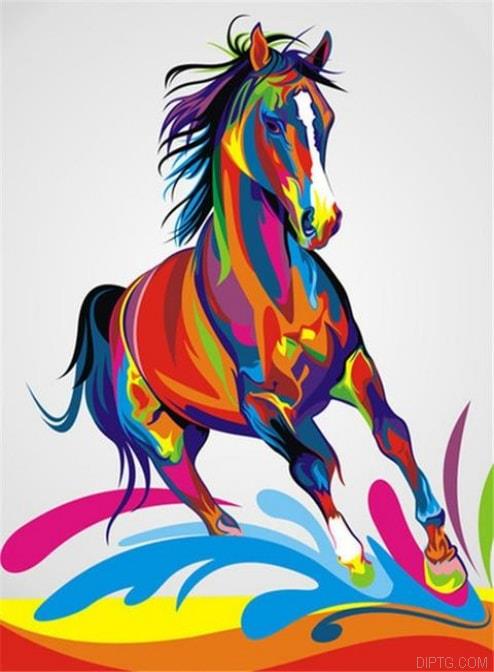 Arabian Horse Colorful 5D Full Drill Diamond Painting