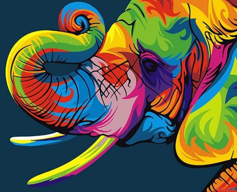 Colorful Elephant rainbow animal Diamond Painting