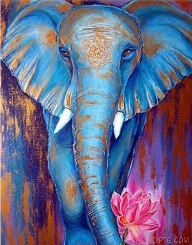 Blue Elephant Art 5D Full Drill Diamond Painting