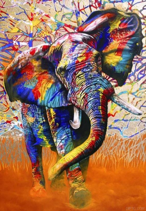 African Bull Elephant 5D Full Drill Diamond Painting