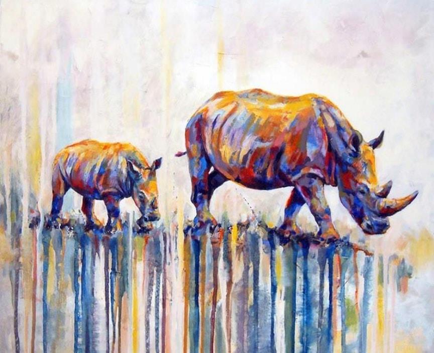 Abstract Rhino 5D Full Drill Diamond Painting