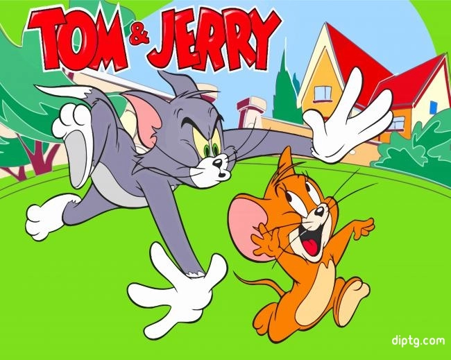 Tom Cat And Jerry Mouse Painting By Numbers Kits.jpg