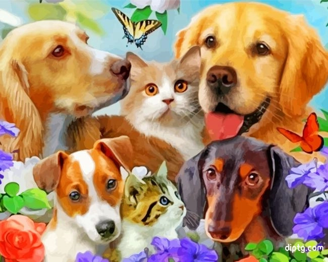 Cats And Dogs Painting By Numbers Kits.jpg