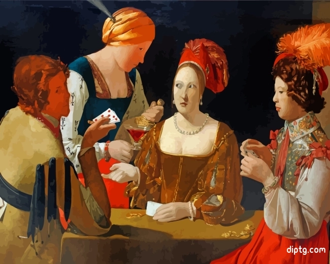 Women Playing Cards Painting By Numbers Kits.jpg