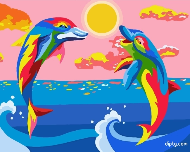Colorful Dolphins Painting By Numbers Kits.jpg