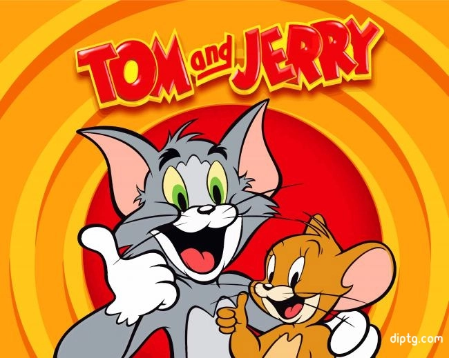 Cartoon Tom And Jerry Painting By Numbers Kits.jpg