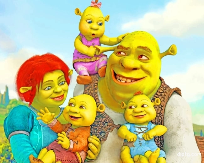 Shrek And His Family Painting By Numbers Kits.jpg
