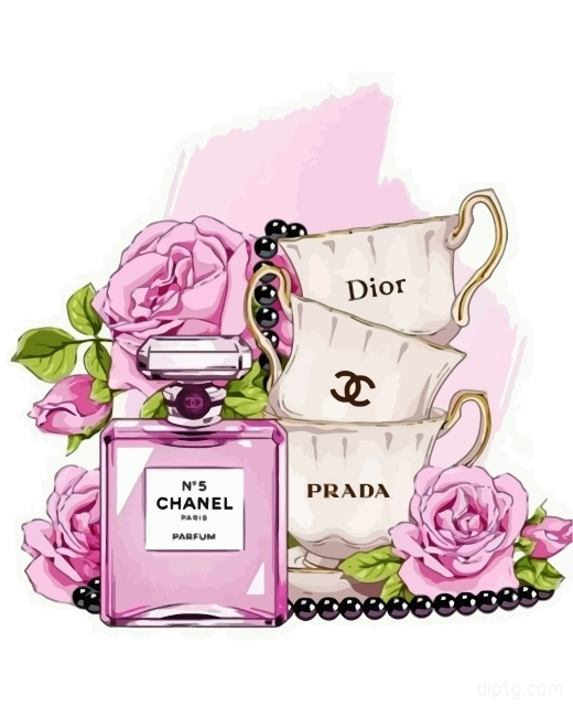 Chanel Perfume And Bougie Cups Painting By Numbers Kits.jpg