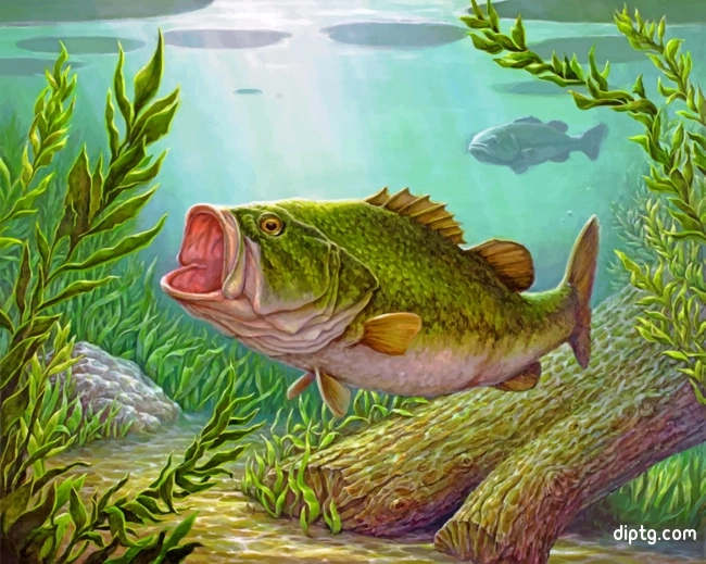 Bass Fish Underwater Painting By Numbers Kits.jpg