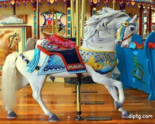 White Carousel Horse Painting By Numbers Kits.jpg