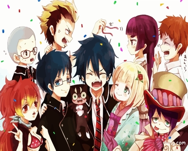 Anime Blue Exorcist Characters Painting By Numbers Kits.jpg