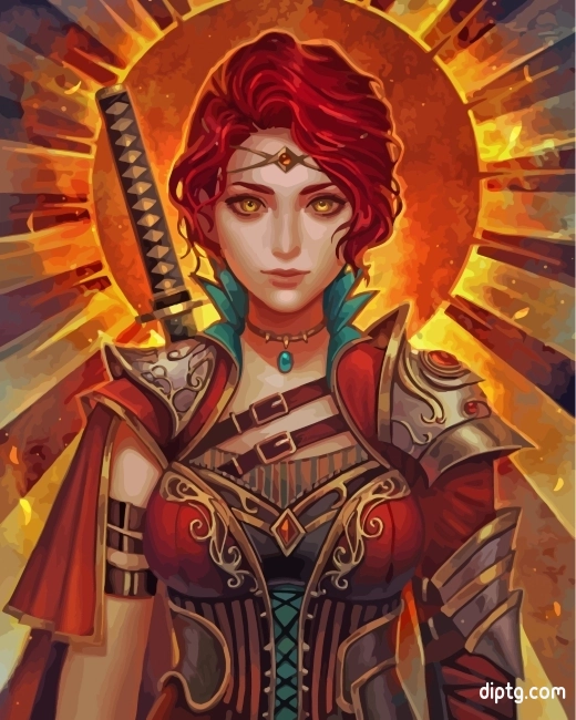 Steampunk Fire Girl Painting By Numbers Kits.jpg