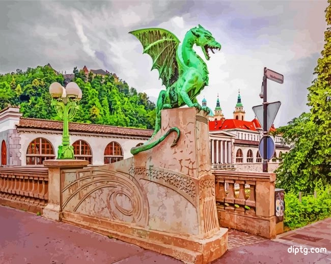 Aesthetic Dragon Bridge Ljubljana Painting By Numbers Kits.jpg