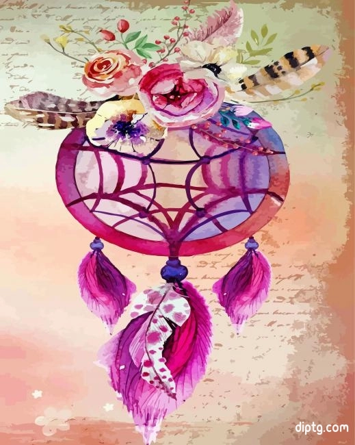 Pink Dream Catcher Painting By Numbers Kits.jpg