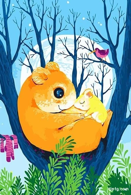 Hamsters On Tree Painting By Numbers Kits.jpg