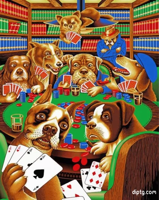 Dogs Playing Poker Painting By Numbers Kits.jpg