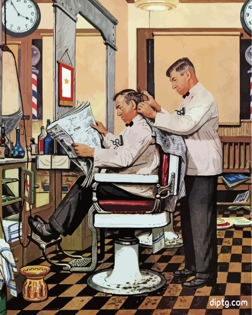 Barber Getting Haircut Painting By Numbers Kits.jpg