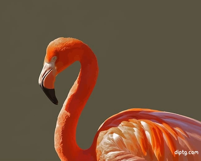 Orange Flamingo Bird Painting By Numbers Kits.jpg