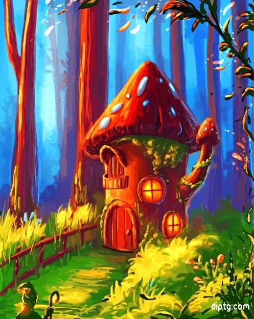 Mushroom Fantasy House Painting By Numbers Kits.jpg