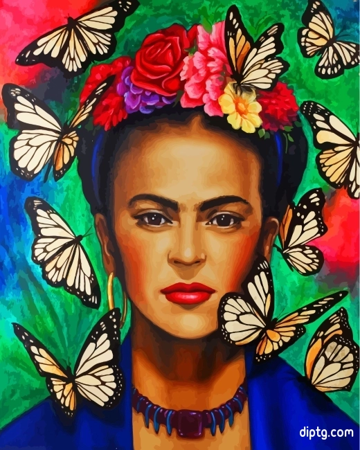 Frida And Butterflies Painting By Numbers Kits.jpg