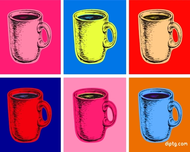 Coffee Cups Pop Art Painting By Numbers Kits.jpg