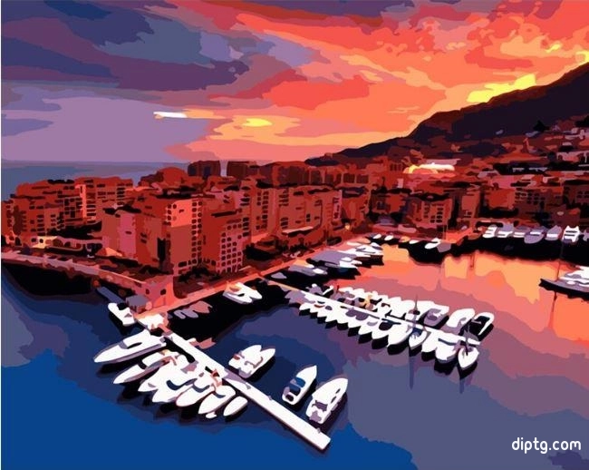 Fontvieille Harbour Monaco Painting By Numbers Kits.jpg
