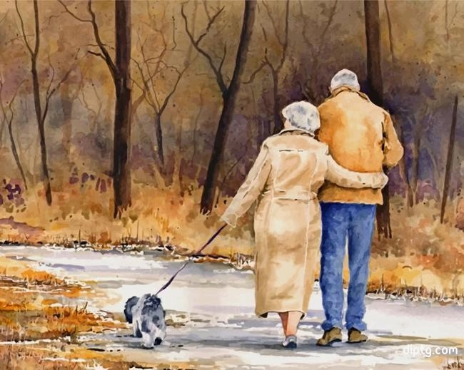 Old Couple Walking Painting By Numbers Kits.jpg