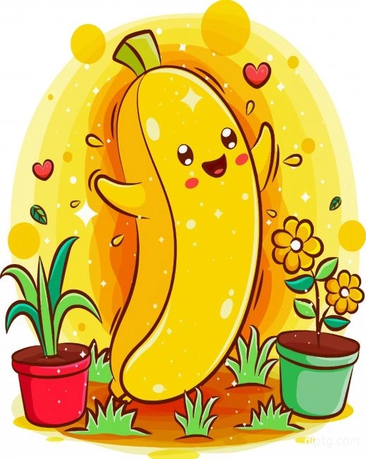 Kawaii Banana Painting By Numbers Kits.jpg