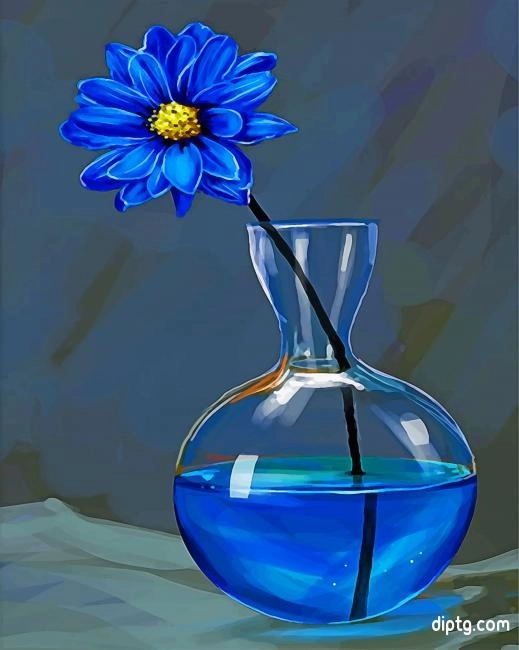 Blue Flower Still Life Painting By Numbers Kits.jpg