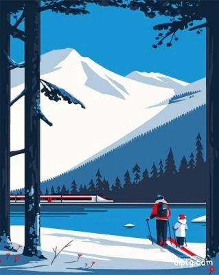 Family Skiing Time Painting By Numbers Kits.jpg