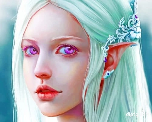 Fantasy Elf With Violet Eyes Painting By Numbers Kits.jpg