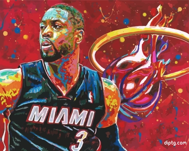 Miami Heat Player Art Painting By Numbers Kits.jpg