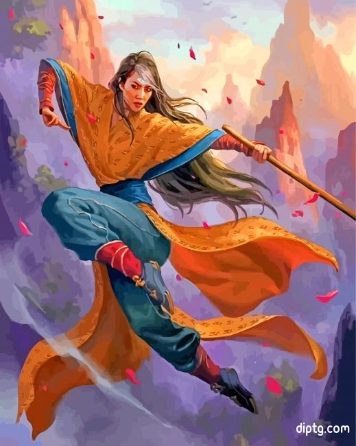 Kung Fu Woman Painting By Numbers Kits.jpg