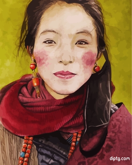 Aesthetic Tibetan Lady Painting By Numbers Kits.jpg