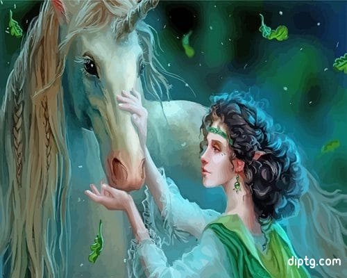 Elf With Unicorn Painting By Numbers Kits.jpg