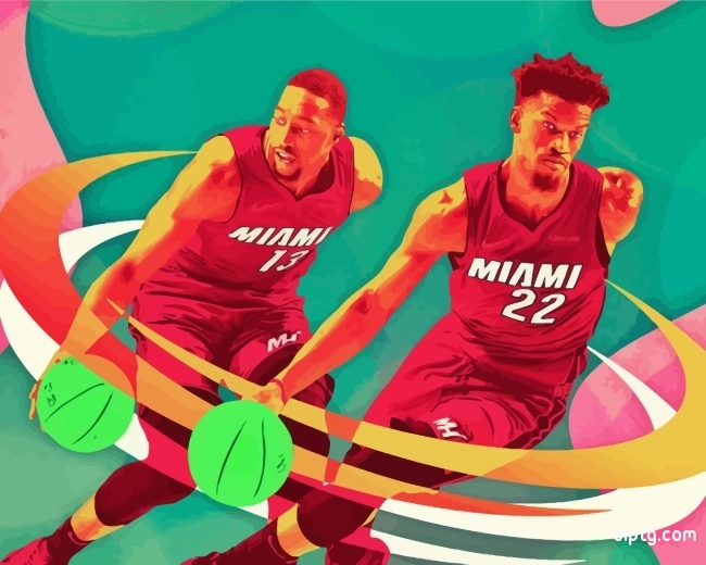 Miami Heat Players Art Painting By Numbers Kits.jpg