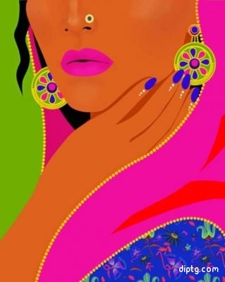 Illustration Indian Woman Painting By Numbers Kits.jpg