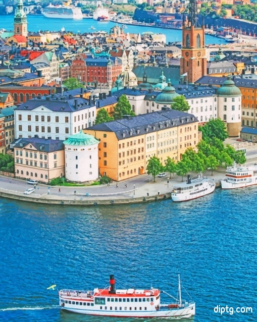 Sweden Seascape Stockholm Painting By Numbers Kits.jpg