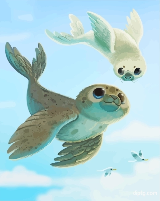 Cute Seals Painting By Numbers Kits.jpg