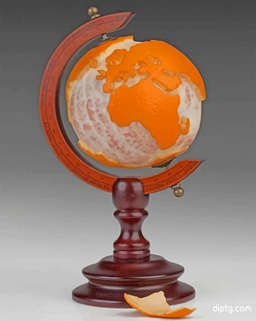 Orange World Map Painting By Numbers Kits.jpg