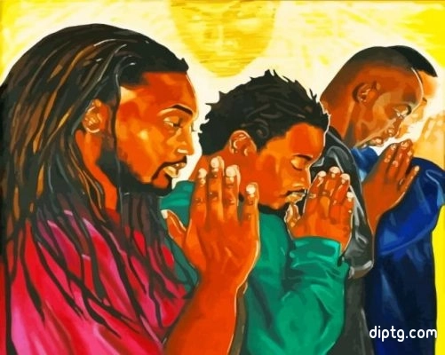 Black Men Praying Painting By Numbers Kits.jpg