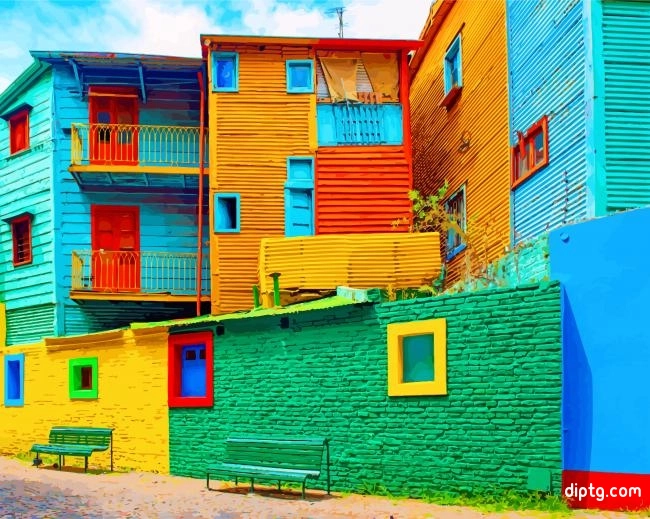 Aesthetic Colorful La Boca Argentina Painting By Numbers Kits.jpg