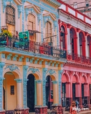 Colorful Buildings Cuba Painting By Numbers Kits.jpg